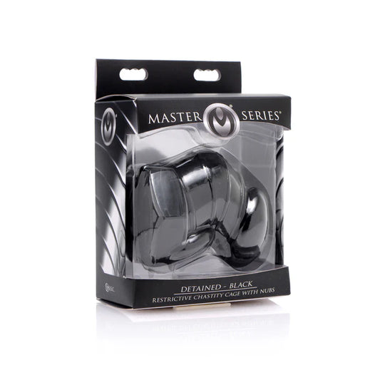 Master Series Detained - Black Restrictive Chastity Cage