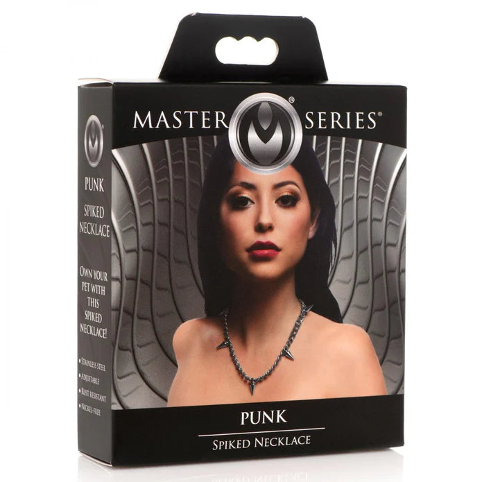 Master Series Punk Spiked Necklace Silver