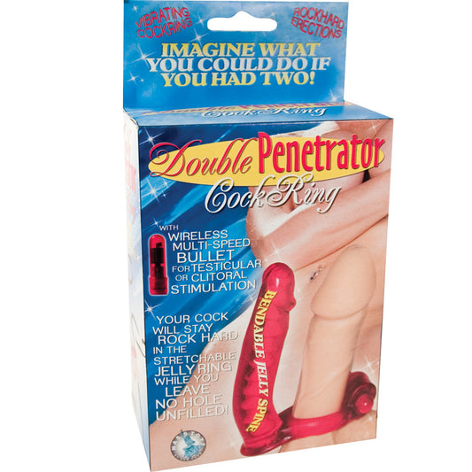 Double-Penetrator-Cock-Ring-Red