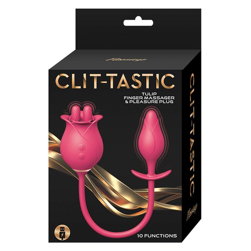 Clit-Tastic Tulip Finger Massager & Pleasure Plug - Red