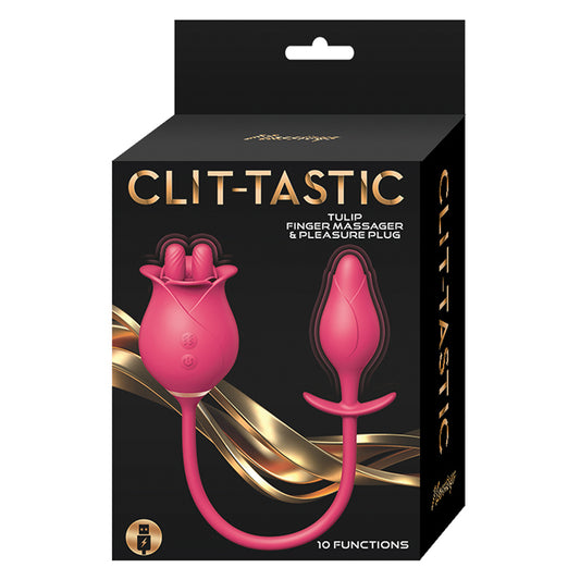 Clit-Tastic Tulip Finger Massager & Pleasure Plug - Red