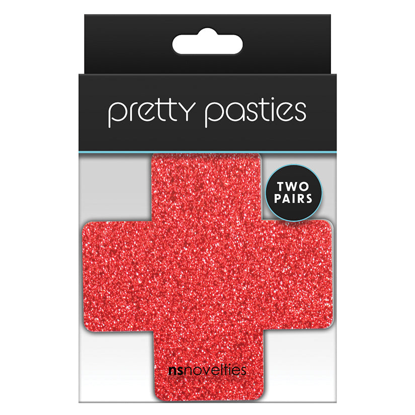 Pretty-Pasties-Glitter-Cross-Red-Silver-2-Pack