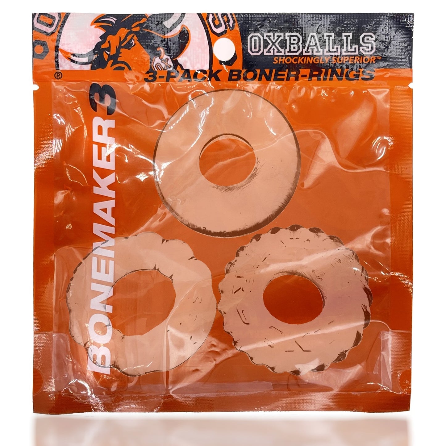 OxBalls Bonemaker Cockrings - Clear (3 Pack)