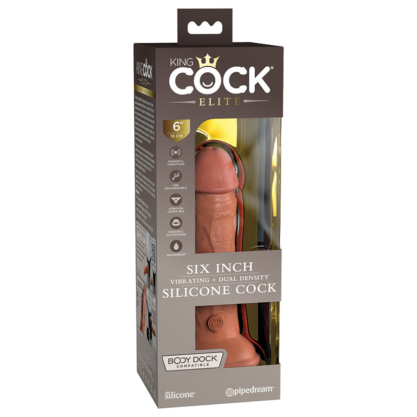 King-Cock-Elite-6-Vibrating-Silicone-Dual-Density-Cock-Tan