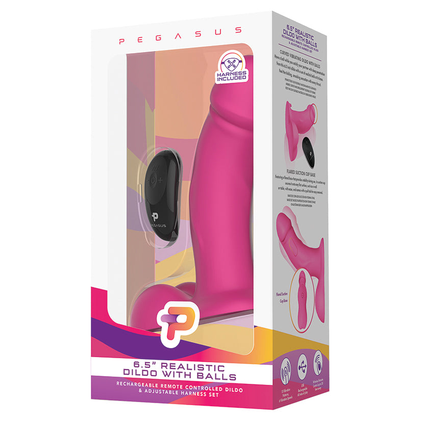 Pegasus 6.5" Realistic Silicone Pegging Dildo With Balls and Adjustable Strap On