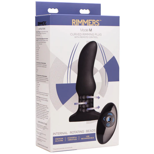Rimmers Model M Curved Rimming Plug with Remote Control