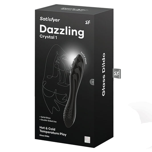 Satisfyer Dazzling Crystal Glass Dildo - Black