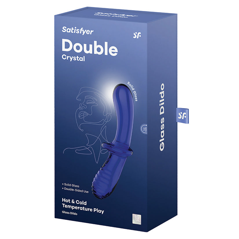 Satisfyer Double Crystal Glass Dildo - Blue
