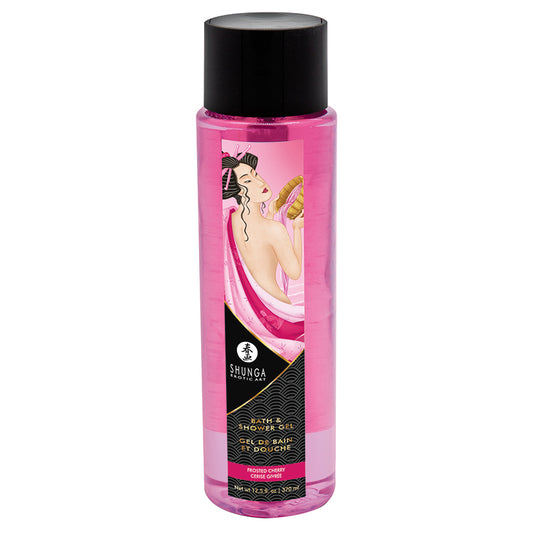 Shunga Kissable Bath and Shower Gel - Frosted Cherry 12.5oz