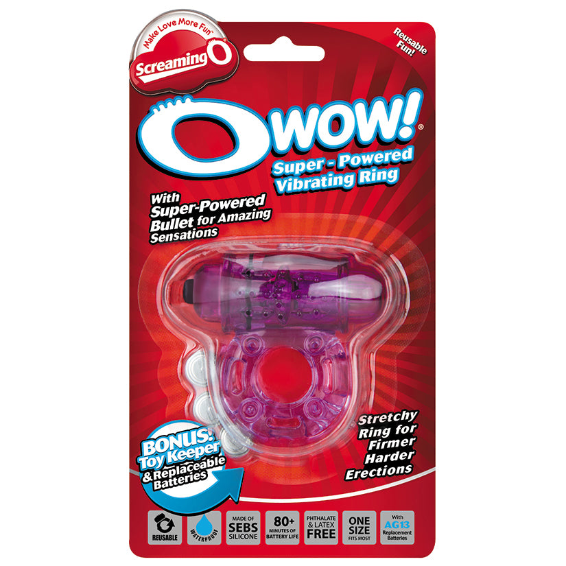 Screaming O O Wow Vibrating Ring - Purple