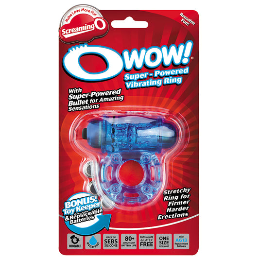 Screaming O O Wow Vibrating Ring - Blue