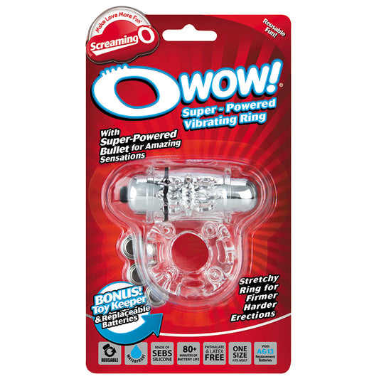 Screaming O O Wow Vibrating Ring - Clear