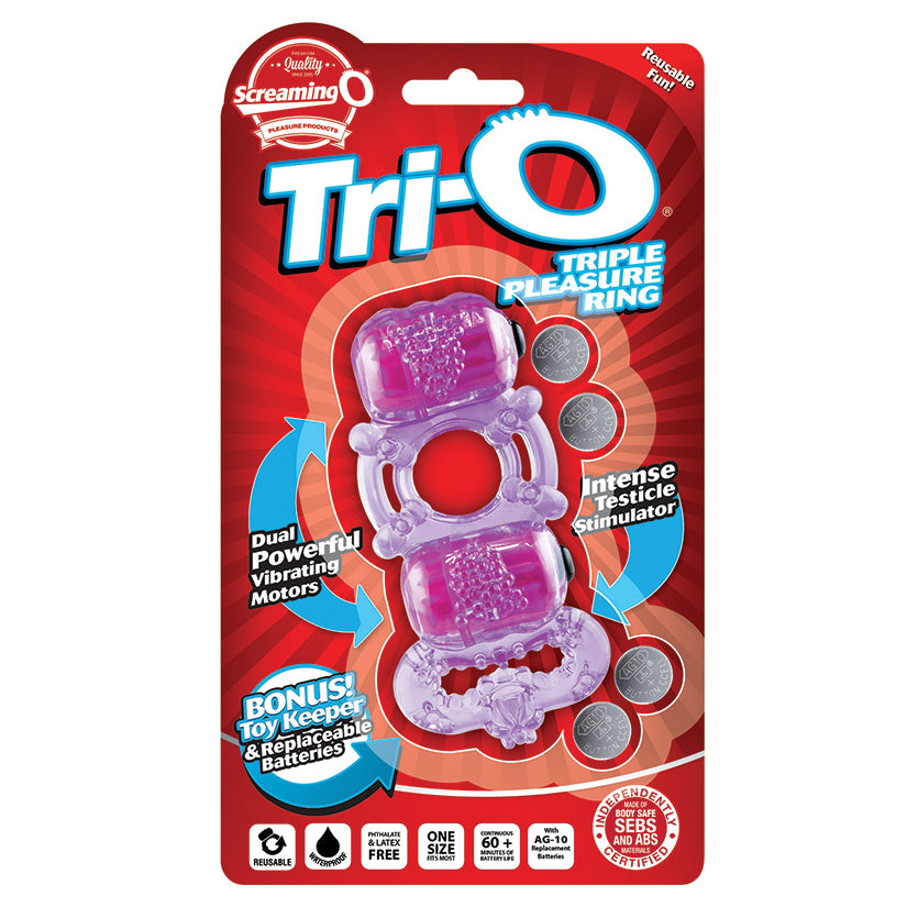 Screaming O Tri-O Vibrating Ring - Purple