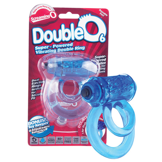 Screaming O DoubleO 6 Vibrating Ring - Blue