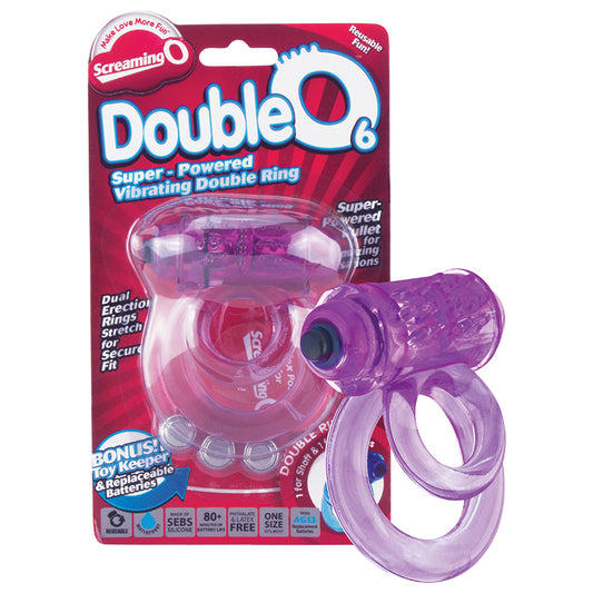 Screaming O DoubleO 6 Vibrating Ring - Purple