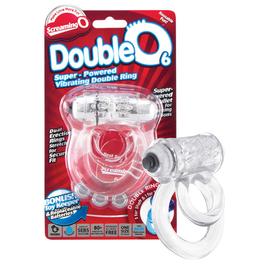 Screaming O DoubleO 6 Vibrating Ring - Clear