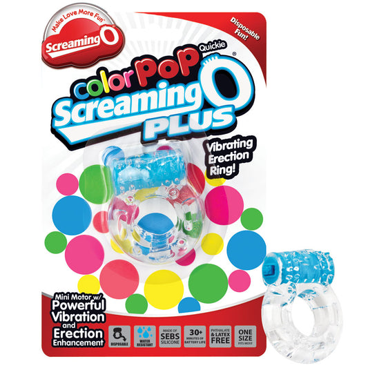 Screaming O ColorPoP Quickie Plus Vibrating Ring - Blue