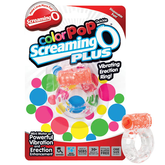 Screaming O ColorPoP Quickie Plus Vibrating Ring - Orange