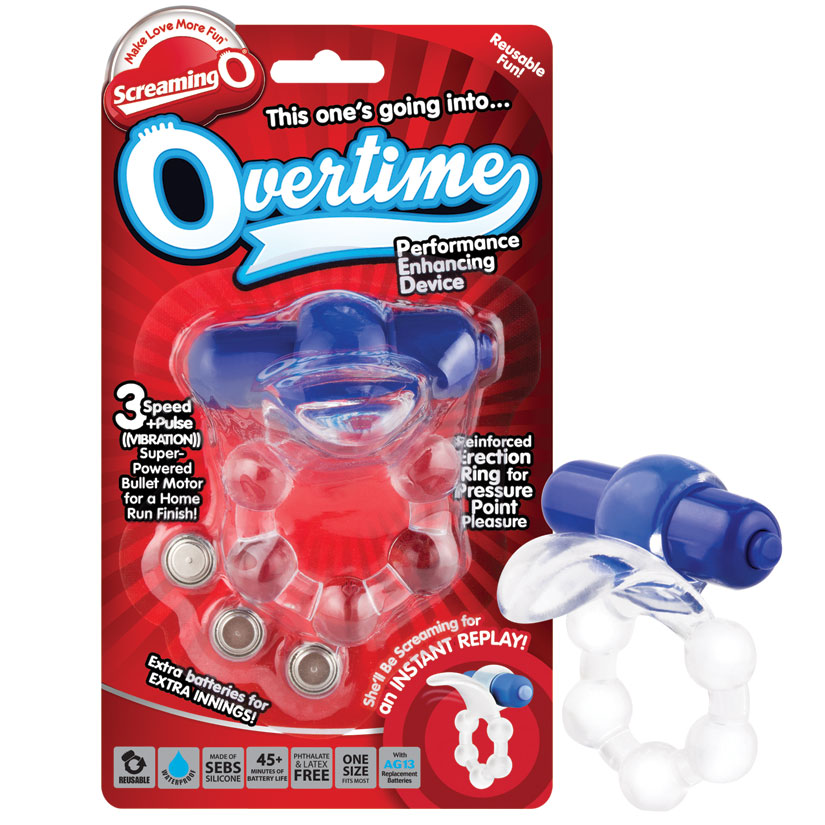 Screaming O Overtime Vibrating Ring - Blue