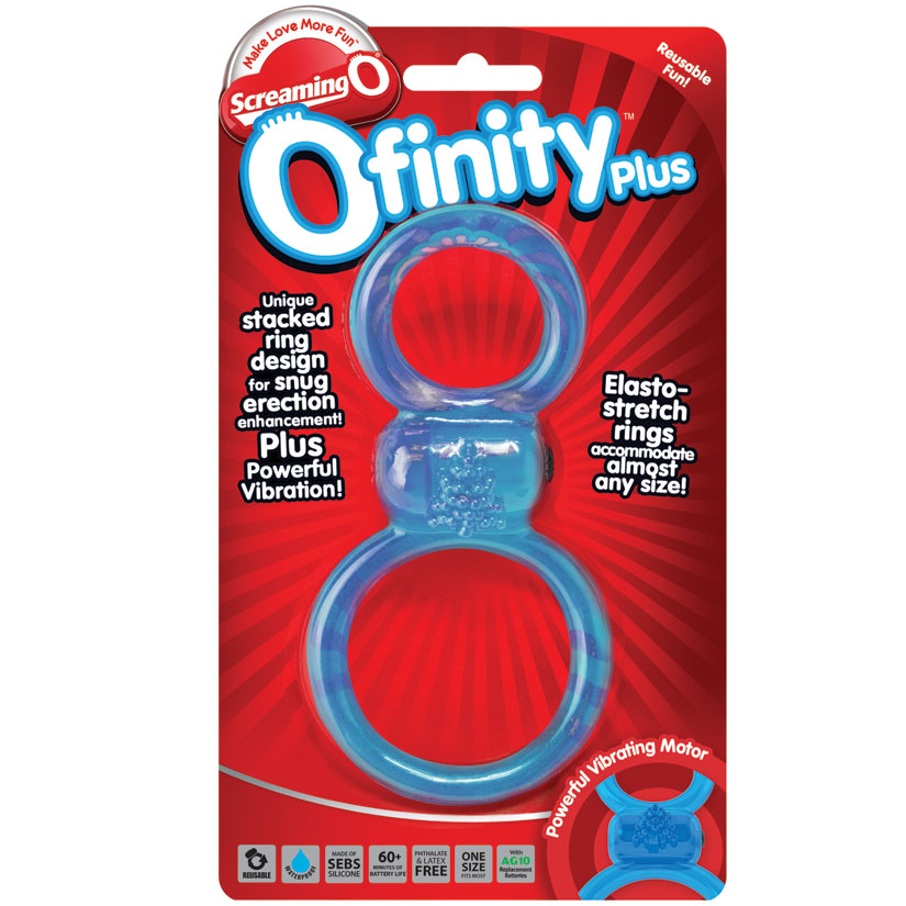 Screaming O Ofinity Plus Vibrating Double Ring - Blue