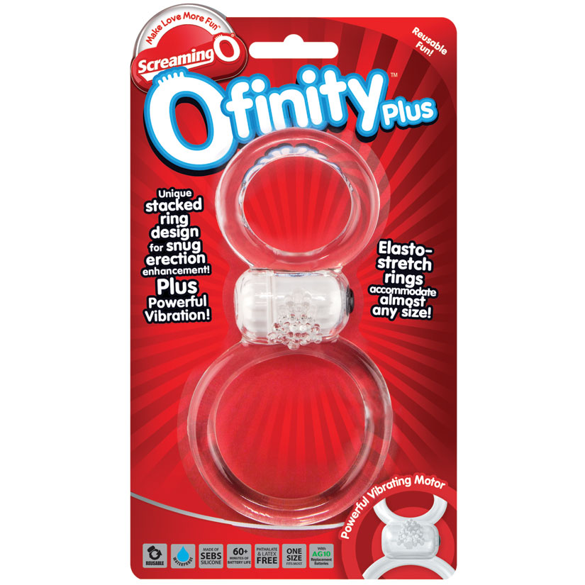 Screaming O Ofinity Plus Vibrating Double Ring - Clear