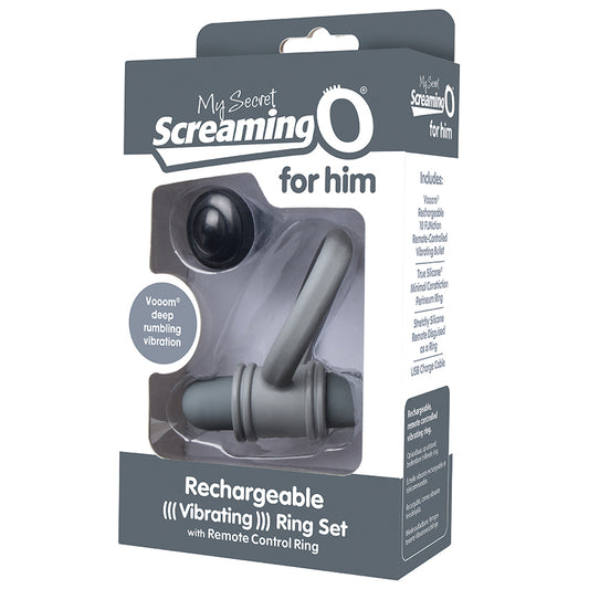 Screaming O My Secret Bullet and Ring for Him - Grey