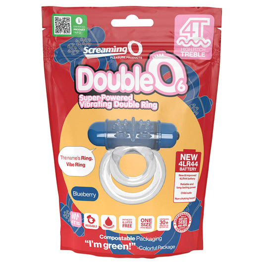 Screaming O 4T Tickle & Tease DoubleO 6 Vibrating Ring - Blueberry