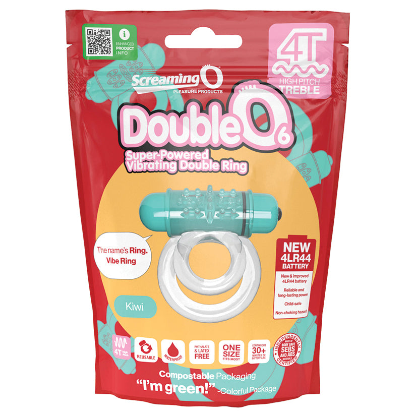 Screaming O 4T Tickle & Tease DoubleO 6 Vibrating Ring - Kiwi