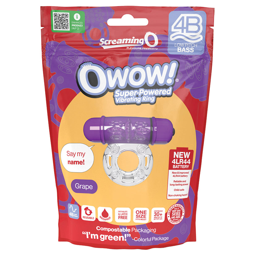 Screaming O 4B Deep Rumbling OWow Vibrating Ring - Grape