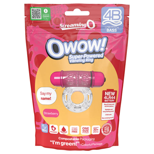 Screaming O 4B Deep Rumbling OWow Vibrating Ring - Strawberry