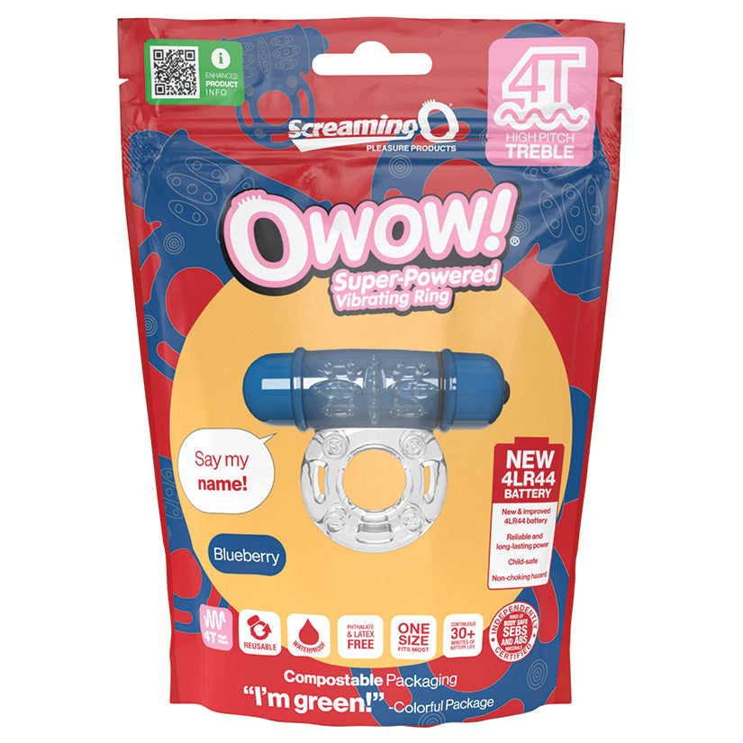 Screaming O 4T Tickle & Tease OWow Vibrating Ring - Blueberry