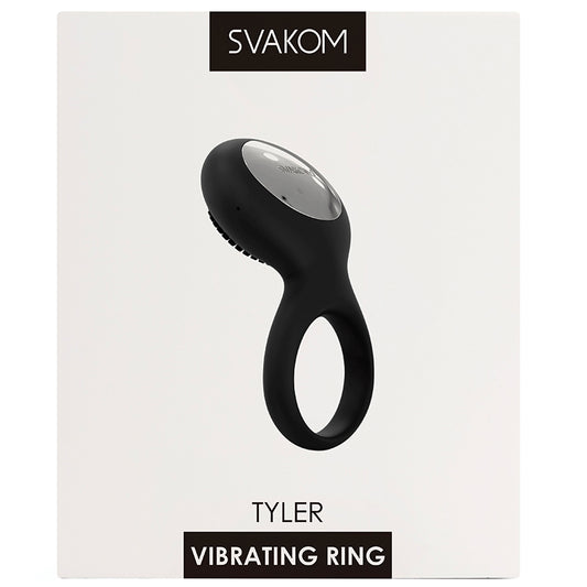 Svakom-Tyler-Vibrating-Penis-Ring-with-Textured-Head-Black