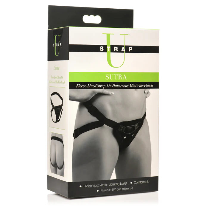 Strap U Sutra Fleece-Lined Strap-On with Vibrator Pouch