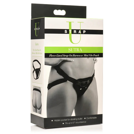 Strap U Sutra Fleece-Lined Strap-On with Vibrator Pouch