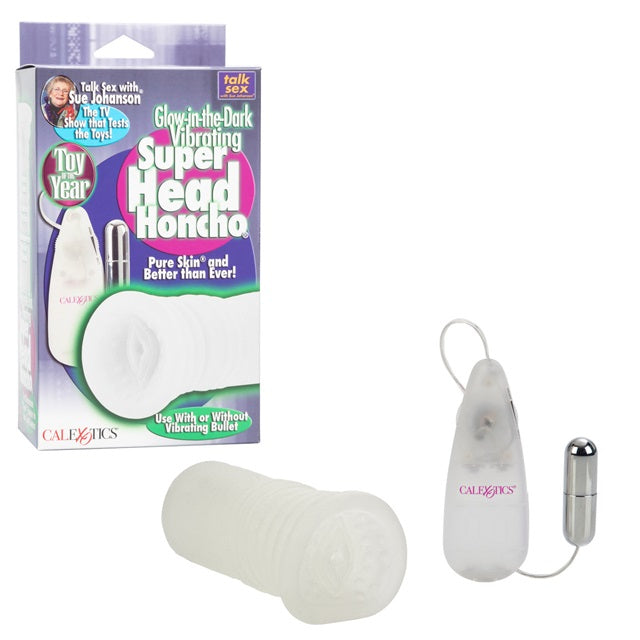 Sue Johanson Glow-in-the-Dark Vibrating Super Head Honcho - White