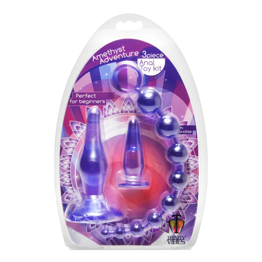 Trinity Vibes Amethyst Adventure 3 Piece Anal Toy Kit