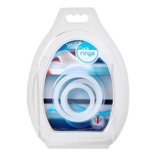 Trinity Vibes Silicone Cock Rings - Clear
