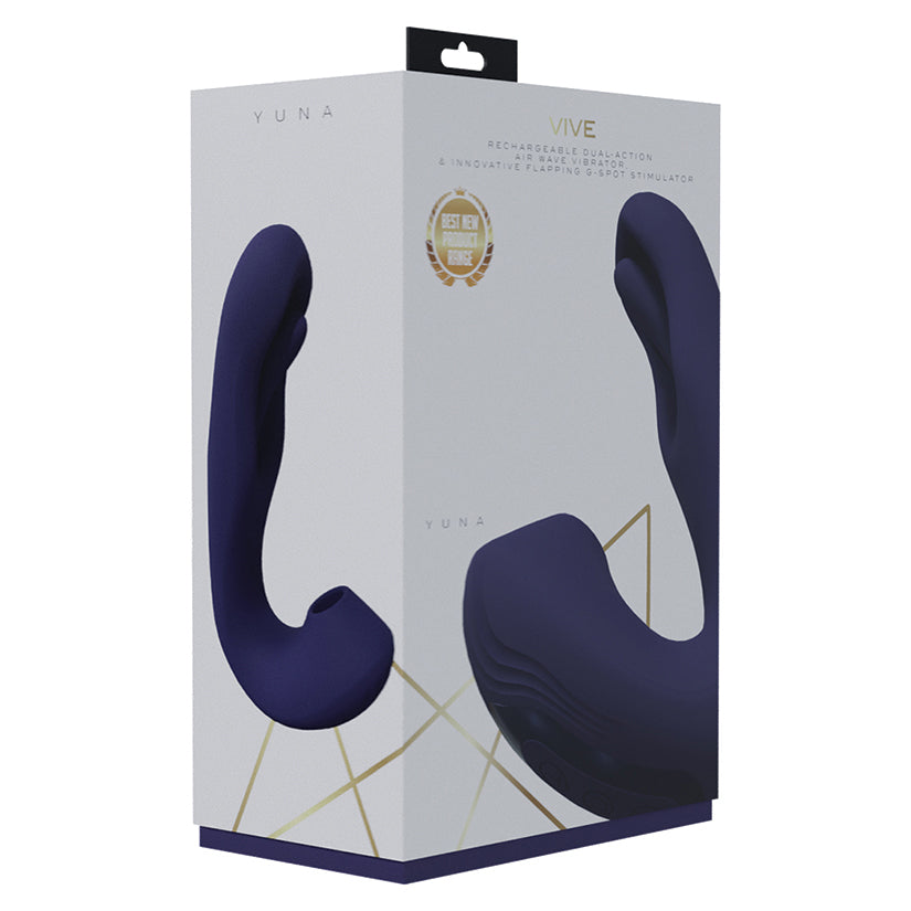 Vive Yuna Rechargeable Dual Action Airwave Vibrator-  Purple