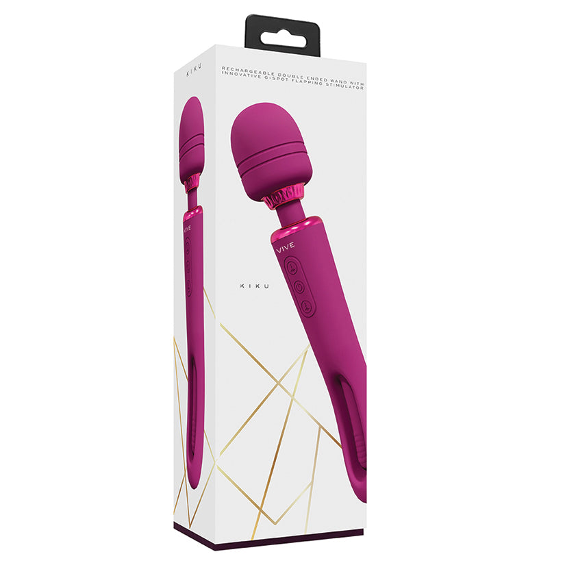 Vive Kiku Double Wand with G-Spot Flapping - Pink