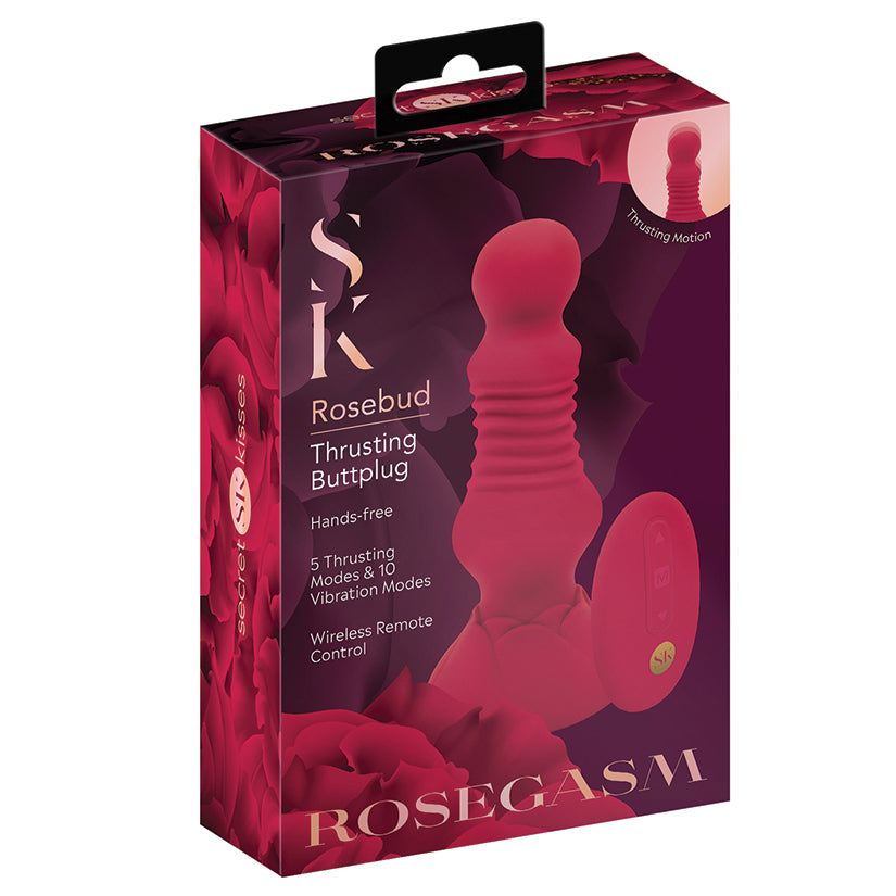 Secret Kisses Rosegasm Rosebud Remote Control Thrusting Buttplug
