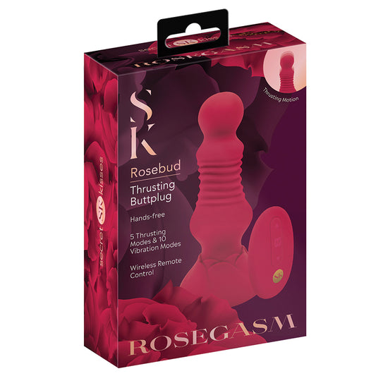 Secret Kisses Rosegasm Rosebud Remote Control Thrusting Buttplug