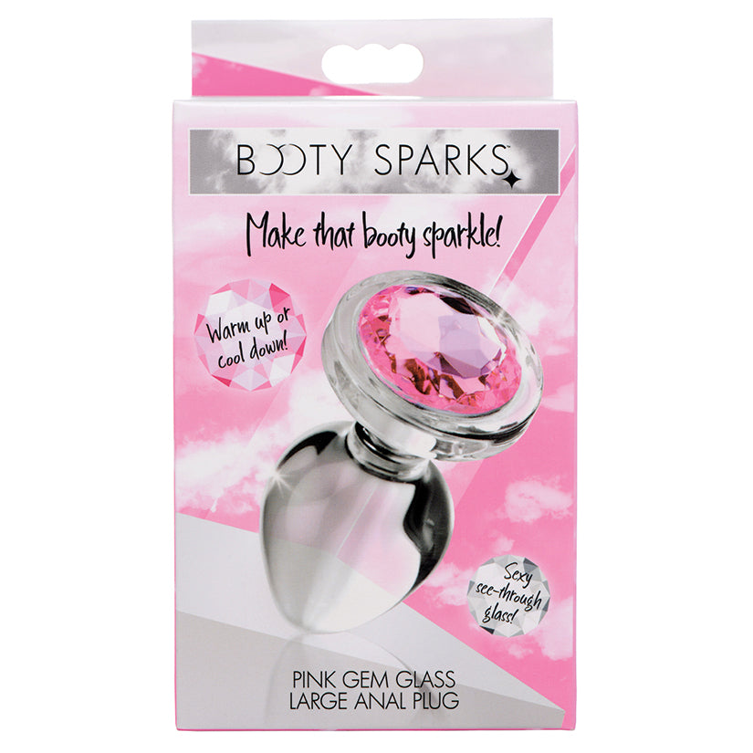 Booty-Sparks-Pink-Gem-Glass-Anal-Plug-Large