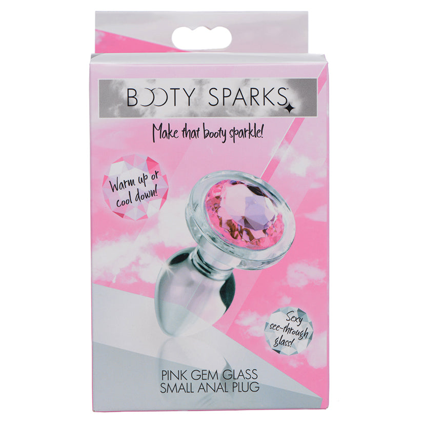 Booty-Sparks-Pink-Gem-Glass-Anal-Plug-Small