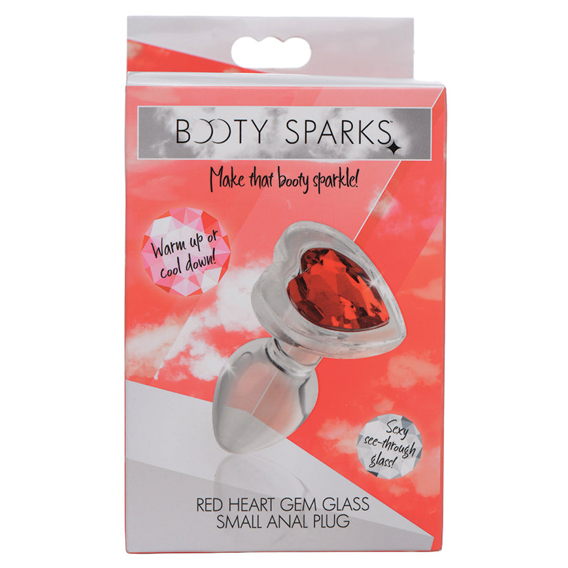 Booty-Sparks-Red-Heart-Gem-Glass-Anal-Plug-Small