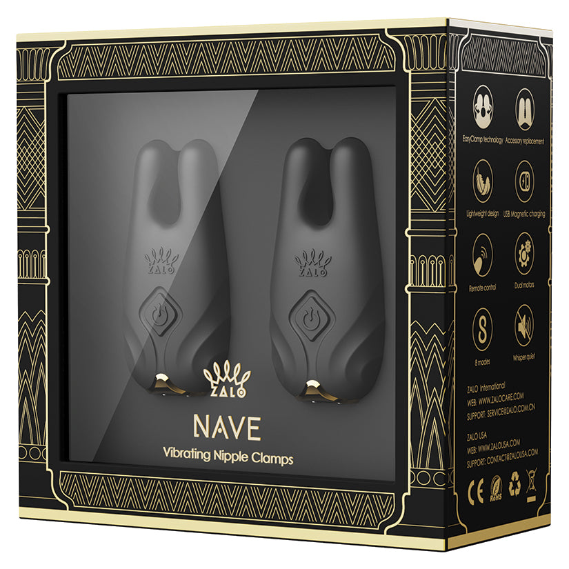 Zalo Legend Nave Vibrating Nipple Clamps - Obsidian Black Allison's Closets Zalo Legend Nave Vibrating Nipple Clamps - Obsidian Black Allison's Closets