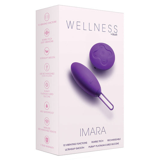 Wellness By Blush  Imara Vibrating Egg With Remote UltraSilk Vibrator - Made with Puria Silicone