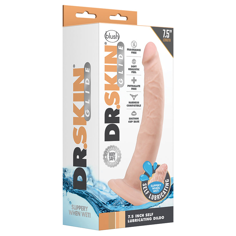 Dr-Skin-Glide-Realistic-Vanilla-7.5-Inch-Long-Dildo-With-Suction-Cup-Base