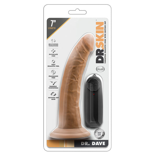 Dr-Skin-Dr-Dave-Realistic-Mocha-7.5-Inch-Long-Remote-Control-Vibrating-Dildo-With-Suction-Cup-Base