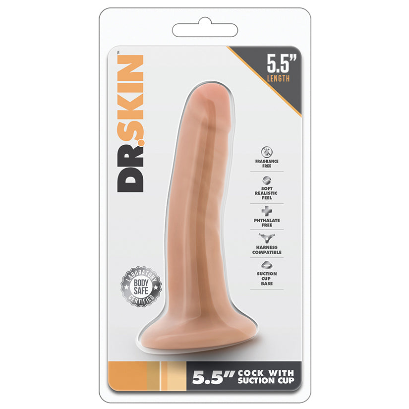 Dr-Skin-Realistic-Vanilla-5.5-Inch-Long-Dildo-With-Suction-Cup-Base
