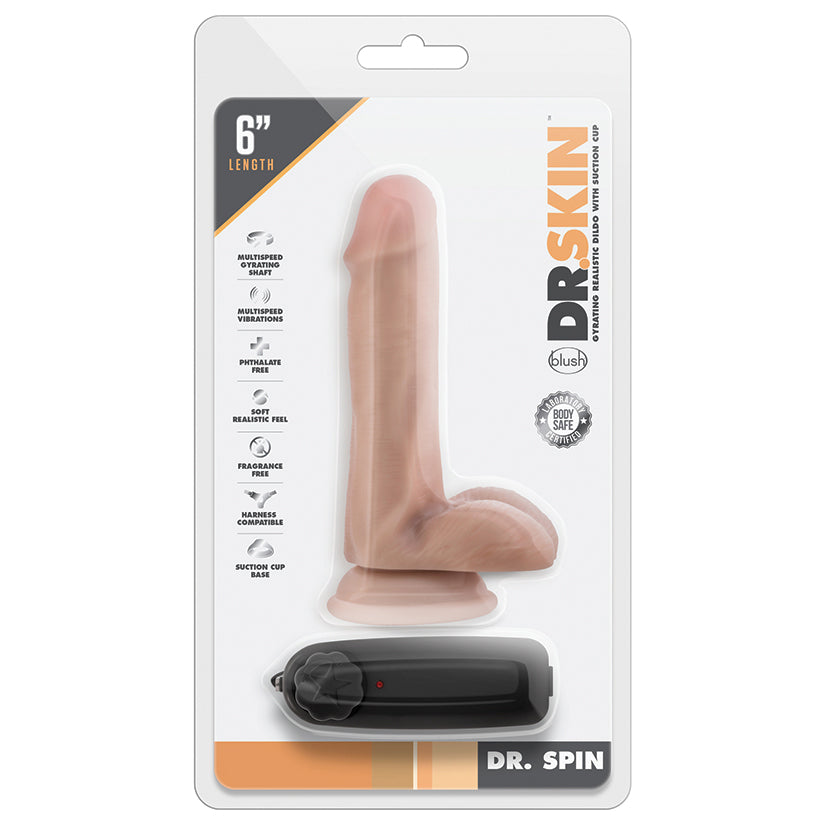 Dr-Skin-Dr-Spin-Realistic-G-Spot-Vanilla-6.5-Inch-Long-Remote-Control-Vibrating-Dildo-With-Suction-Cup-Base